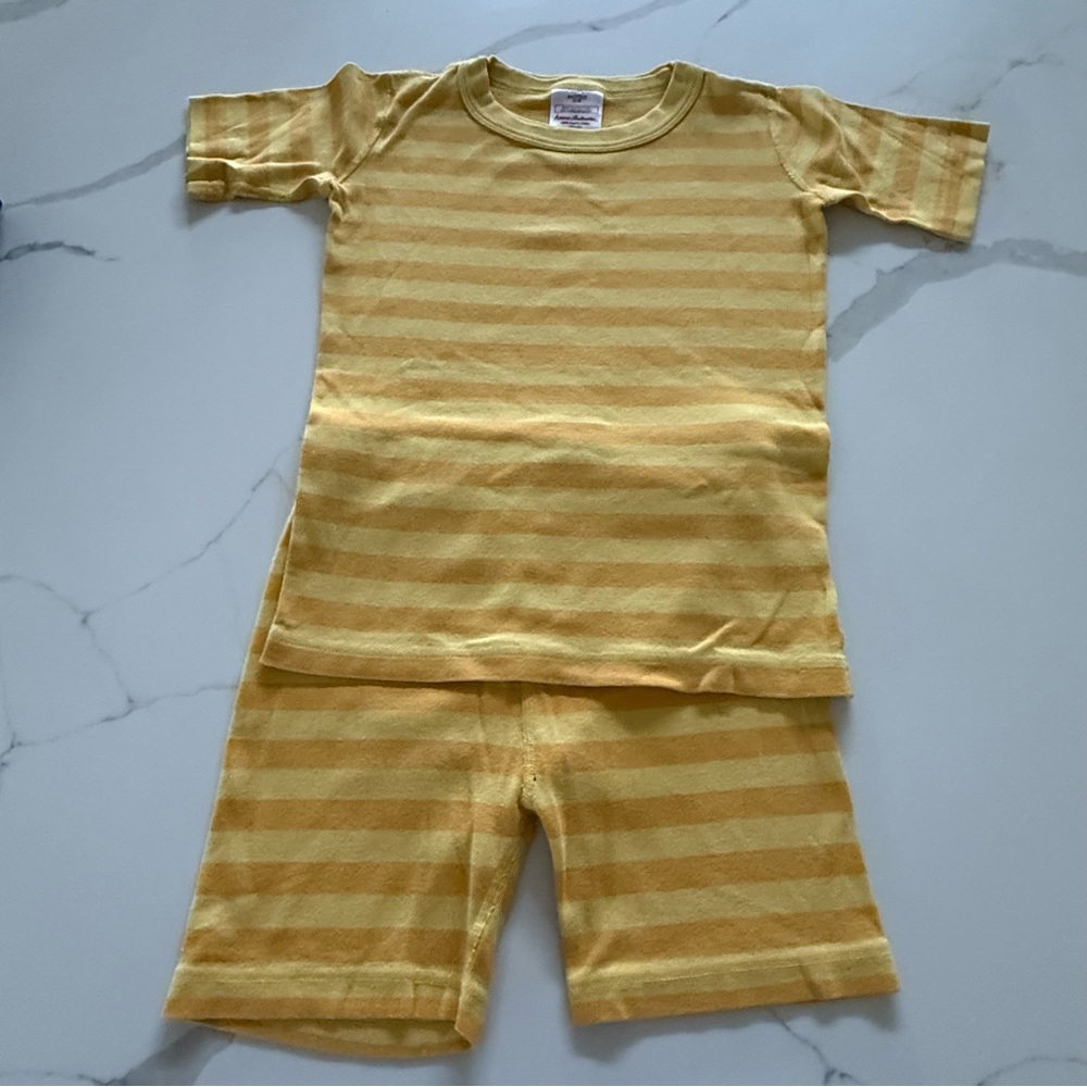 Hanna Andersson Yellow Striped Pajama Set size 10